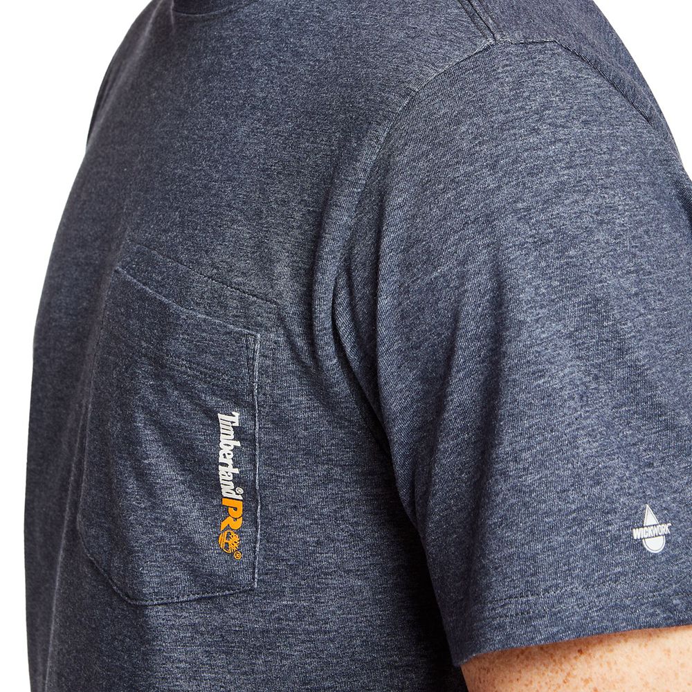 Camisetas Masculino - Timberland Pro® Big & Tall Base Plate Short-Sleeve - DGOKP4286 - Azul Marinho